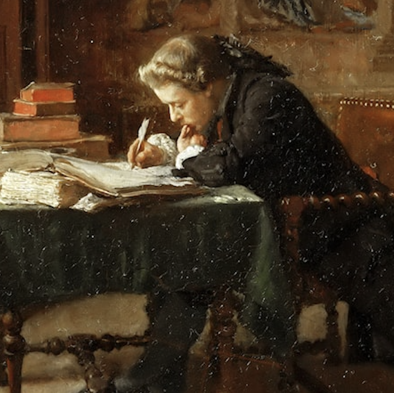 Profesor agotado planificando los fines de semana frente a su computadora